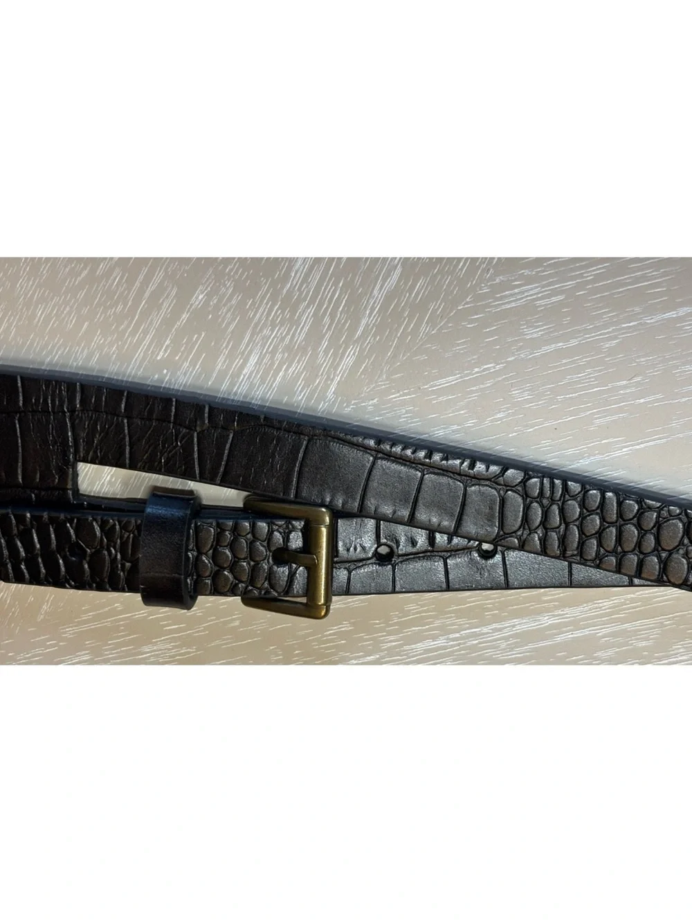 NWOT Anthropologie Cross Buckle Leather Belt In Black  Size Small